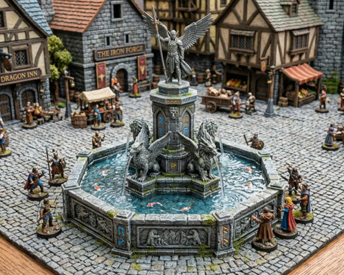 Town fountain tabletop games - tabletop,