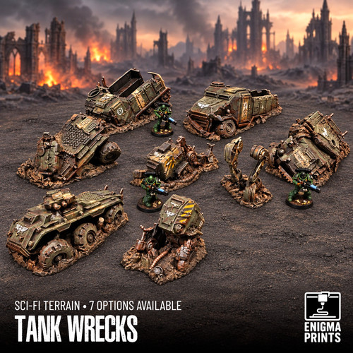 Tank wrecks 28mm - 28mm, grimdark