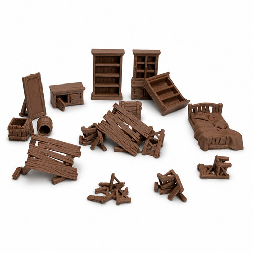 Broken furniture set ruined - broken,