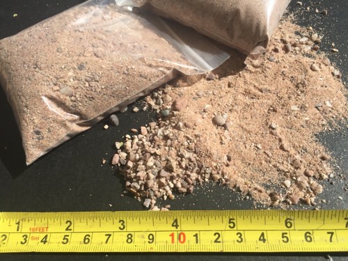 Modelling sand with stones - sand,