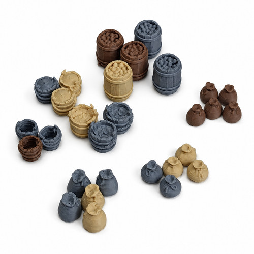 Miniature market props sacks - props,