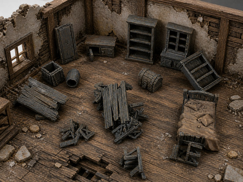 Broken furniture set - set, ruined
